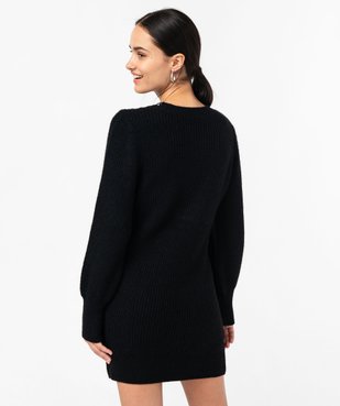 Robe pull avec perles sur le col femme vue3 - GEMO(FEMME PAP) - GEMO