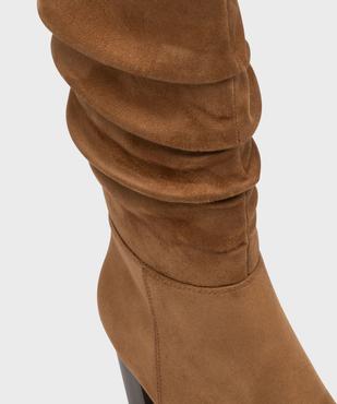 Bottes en suédine avec tige drapée femme - Follow Me vue6 - FOLLOW ME - GEMO