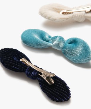 Barrettes à cheveux en velours fille (lot de 3) vue2 - GEMO (ACCESS) - GEMO