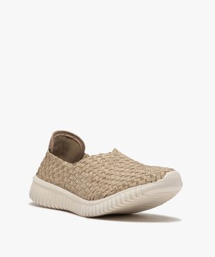 Baskets femme tressées sans lacets extra légères vue2 - GEMO (SPORTSWR) - GEMO