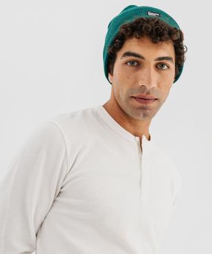 Tee-shirt manches longues en coton piqué avec col tunisien homme vue2 - GEMO 4G HOMME - GEMO