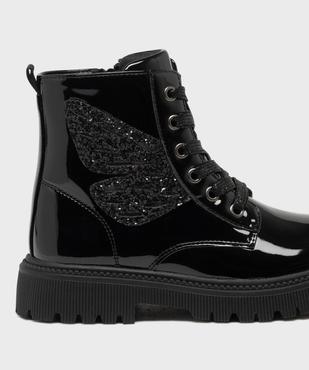 Boots rangers vernies à détails pailletés fille vue6 - LOVELY WINGS - GEMO