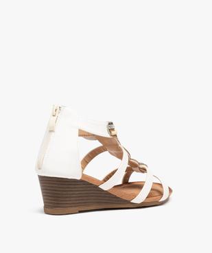 Sandales compensées femme avec bride en T à perles vue4 - GEMO(URBAIN) - GEMO