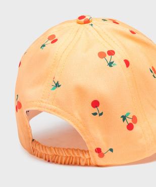 Casquette en coton imprimé cerises bébé fille vue3 - GEMO 4G BEBE - GEMO