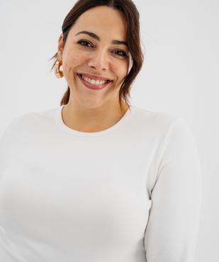 Tee-shirt manches longues en coton et modal femme grande taille vue3 - GEMO 4G GT - GEMO
