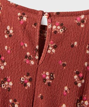 Robe courte à manches longues en maille texturée extensible fille vue3 - GEMO (ENFANT) - GEMO