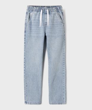 Jean regular en denim délavé à taille élastiquée garçon vue1 - GEMO (JUNIOR) - GEMO