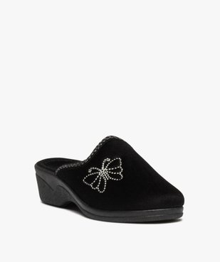 Chaussons femme compensées velours brodé vue2 - G'FLEX - GEMO