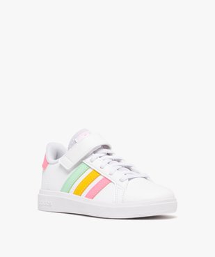 Baskets à scratch fille avec bandes contrastantes - Adidas Grand Court vue2 - ADIDAS - GEMO