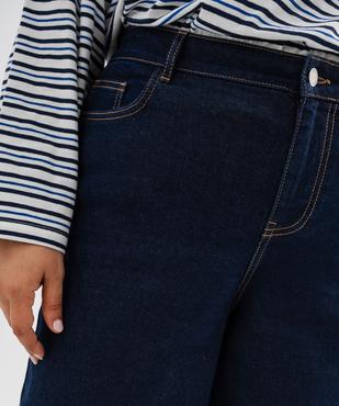 Jean wide leg en coton stretch taille haute ajustable femme grande taille vue2 - GEMO 4G GT - GEMO