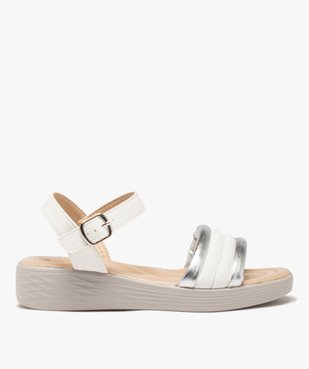 Sandales à brides fantaisie et talon compensé texturé femme - Hobiz vue1 - HOBIZ - GEMO