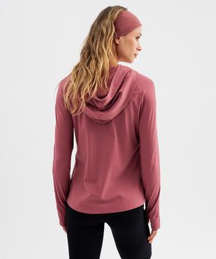Sweat zippé à capuche en matière technique extensible femme vue5 - GEMO(FEMME PAP) - GEMO