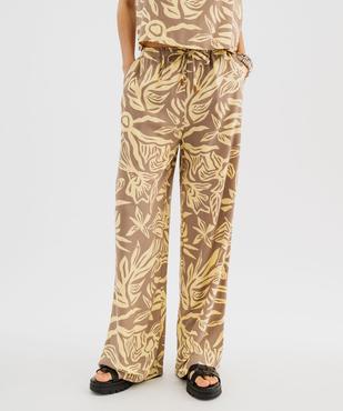 Pantalon large et fluide en viscose imprimée femme vue2 - GEMO 4G FEMME - GEMO
