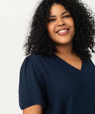 Blouse manches courtes en viscose jacquard femme grande taille vue6 - GEMO 4G GT - GEMO