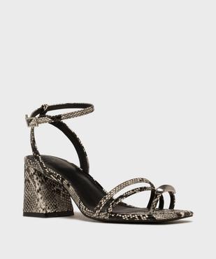 Sandales à talon trapèze et brides bijou femme - Follow Me vue2 - FOLLOW ME - GEMO