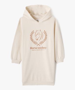 Robe sweat imprimée à capuche fille vue1 - GEMO 4G FILLE - GEMO