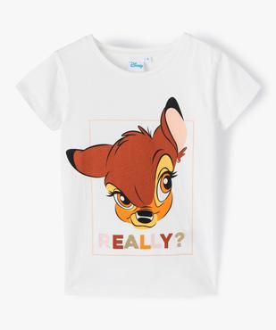 Tee-shirt fille à manches courtes avec motif pailleté - Disney vue1 - DISNEY DTR - GEMO