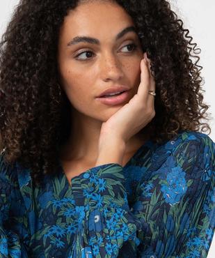 Blouse femme imprimée à manches longues plissées vue2 - GEMO(FEMME PAP) - GEMO