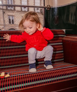 Sweat avec inscription brodée bébé garçon - LuluCastagnette vue1 - LULUCASTAGNETTE - GEMO