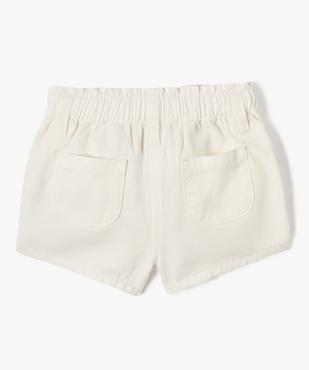 Short en toile de coton avec ceinture froncée bébé fille vue3 - GEMO(BEBE DEBT) - GEMO