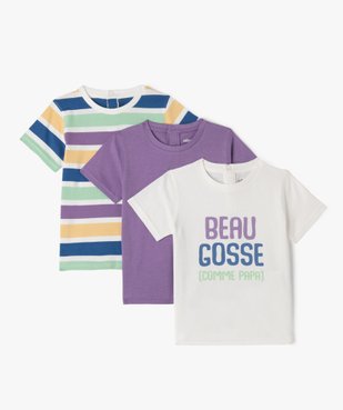 Tee-shirt à manches courtes assortis bébé garçon (lot de 3) vue1 - GEMO(BEBE DEBT) - GEMO
