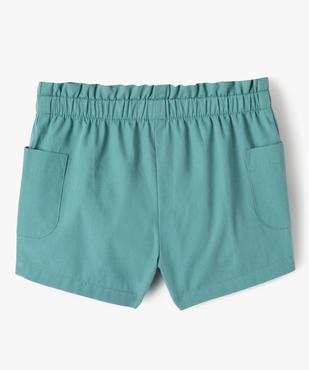 Short en toile à taille élastiquée et poches plaquées bébé fille vue3 - GEMO(BEBE DEBT) - GEMO