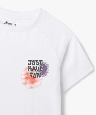Tee-shirt garçon à manches courtes avec motif streetwear au dos vue2 - GEMO 4G GARCON - GEMO