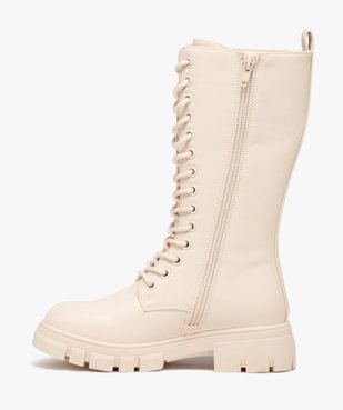 Bottes fille unies à semelle crantée fermeture lacets et zip vue3 - GEMO (ENFANT) - GEMO