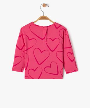 Tee-shirt manches longues motif cœurs bébé fille vue3 - GEMO 4G BEBE - GEMO