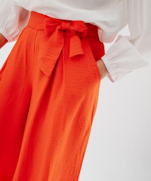 Pantalon ample en viscose texturée et fluide femme vue2 - GEMO 4G FEMME - GEMO