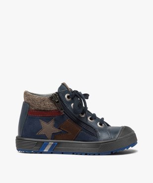 Boots garçon en cuir fermeture lacets et zip - Bopy vue1 - BOPY - GEMO