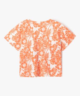 Tee-shirt manches courtes à motifs fleuris fille vue3 - GEMO (JUNIOR) - GEMO