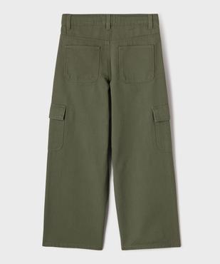 Pantalon cargo large en coton uni fille vue3 - GEMO 4G FILLE - GEMO