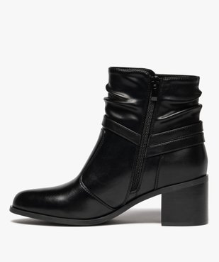 Bottes femme à talon carré et col effet plissé avec zip vue4 - GEMO(URBAIN) - GEMO