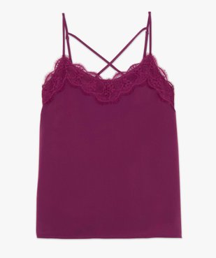 Blouse femme à fines bretelles et empiècements dentelle vue4 - GEMO(FEMME PAP) - GEMO