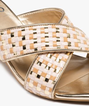 Mules femme à talon carré et brides métallisées vue7 - GEMO(URBAIN) - GEMO