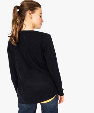 Gilet femme col rond toucher ultra doux vue3 - GEMO (MAILLE) - GEMO