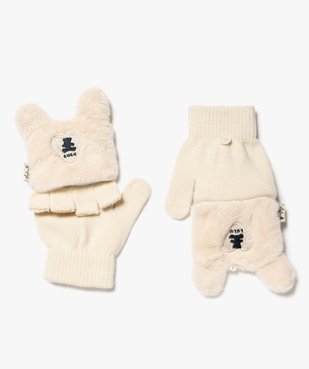 Gants fille 2-en-1 avec mitaines en sherpa - LuluCastagnette vue2 - LULUCASTAGNETTE - GEMO