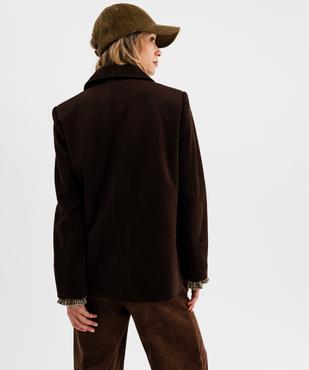 Veste en suédine à col tailleur femme vue3 - GEMO(FEMME PAP) - GEMO