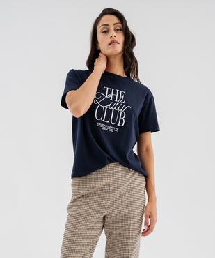 Tee-shirt manches courtes en jersey de coton épais brodé femme - LuluCastagnette vue4 - LULU CASTAGNETTE G4G D - GEMO