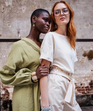 Tee-shirt manches courtes oversize en jersey épais femme vue5 - GEMO(FEMME PAP) - GEMO