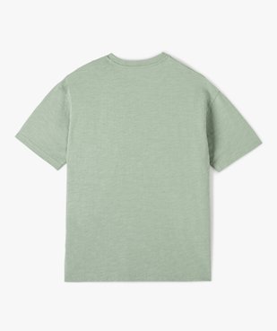 Tee-shirt garçon en coton flammé à manches courtes et poche poitrine vue4 - GEMO (JUNIOR) - GEMO