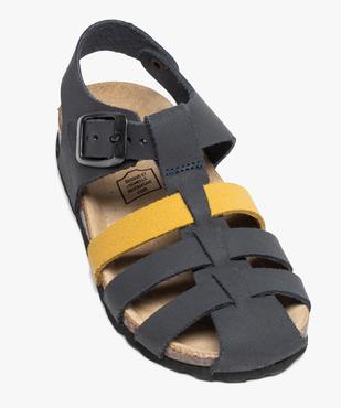 Sandales garçon à brides bicolores en cuir suédine vue5 - GEMO (ENFANT) - GEMO