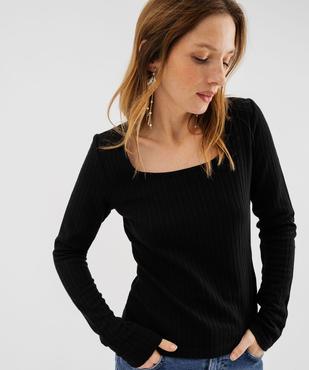 Tee-shirt manches longues en maille épaisse à col carré femme vue1 - GEMO(FEMME PAP) - GEMO
