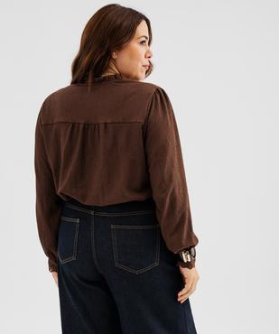 T-shirt uni col montant femme grande taille vue1 - GEMO (G TAILLE) - GEMO
