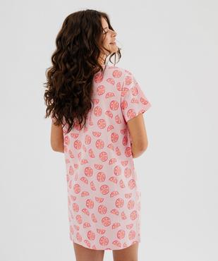 Chemise de nuit à manches courtes imprimée femme vue3 - GEMO 4G FEMME - GEMO