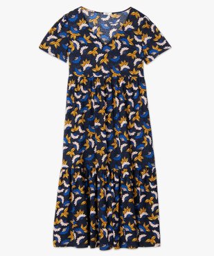 Robe femme à manches courtes avec motifs fleuris vue4 - GEMO(FEMME PAP) - GEMO