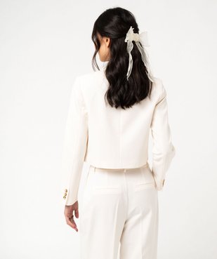 Veste de tailleur courte en maille extensible femme vue3 - GEMO(FEMME PAP) - GEMO