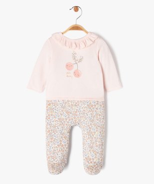 Pyjama en velours effet 2 en 1 bébé fille vue1 - GEMO(BB COUCHE) - GEMO