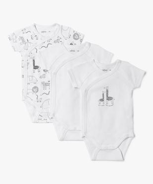Body bébé à manches courtes fermeture croisée (lot de 3) vue1 - GEMO 4G BEBE - GEMO
